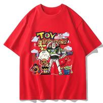 Žaislų istorija trumpomis rankovėmis T-shirt Unisex Bazas Šviesmetis Trys akys Berniukas 2025 Naujas Grynos medvilnės Laisvi drabužiai Laisvalaikio patogūs S