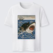 Cat Hunting Shark Classic T-Shirt Fashion Short Sleeve O-neck Pure Cotton Tees Men's Sports Harajuku Chic Tunics Oversize S