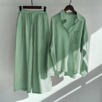 Plus Size Retro High-Waisted Long-Sleeve Casual Sportswear Set for Spring/Autumn Medium