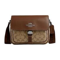 Coach Signature drobės ir odos paštininko tipo rankinė per petį vyrams kasdieniam naudojimui Basic Set (Bag+Dust Bag)