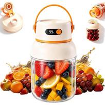 Portable electric juicer cup, no power cord hassle, 800-1200ml personal rechargeable blender, portable digital display.