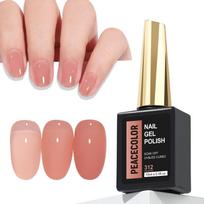 PEACECOLOR Gel Nail Sheer Color Gel Nude Pink Nail Light Suitable for Beginners 15ml Large Salon Gift - Translucent, UV/LED Compatible, &