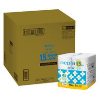 Nepia Nepinepi Toilet longer 75m 64 rolls x 8 FSC Roll, 1.5x roll, (single), unscented, (8 packs) [Case]