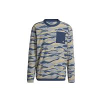 adidas Texture-Print Crew Sweatshirt 'Hemp Navy' Men's HF6525 L