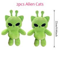 Mielas žalias ateivių katės pliušinis žaislas Super minkštas Kawaii kačiuko minkštas žaislinis gyvūnas pagalvė namų dekoravimui green