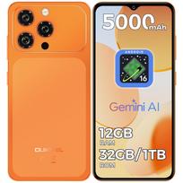 OUKITEL C17 Android 16 Mobilusis telefonas Atrakintas 2026-12GB+32GB/16GB+64GB/16GB+128GB, 6.52'' Lašo formos ekranas, 5000mAh Išmanusis telefonas, 13MP+5MP, 3.5mm Lizdas / GPS oranžinė