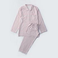 Women's Pure Cotton Brushed Flannel Pajama Set - Seamless Home Wear for Autumn/Winter