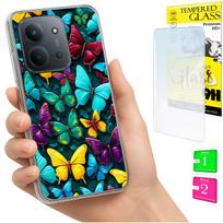 Etui Do Xiaomi Redmi 15C 5G 173Mm / Poco C85 Case Plecki Motyle + Szkło 9H