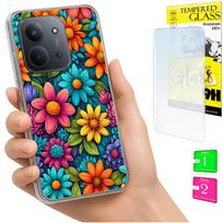 Etui Do Xiaomi Redmi 15C 5G 173Mm / Poco C85 Case Plecki Kwiaty + Szkło 9H