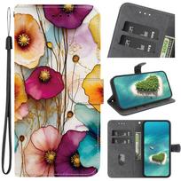 Retro Flower Case for Realme 15T 15 14 13 12 11 10 Pro Plus C75 C65 C63 C61 C53 Note 70T 60 Cases Wallet Stand Back Cover Strap Realme 15