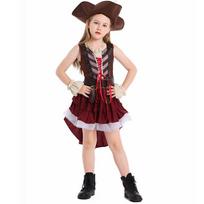 Kids Girls Somali Pirate Dress Halloween Cosplay Game Stage Performance Costume S