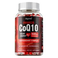 Coenzyme Q10 capsules, containing a blend of citrus, bergamot, and flaxseed oil, 500 mg, adult nutritional supplement capsules. 120*1