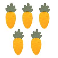 5 Pieces Easter Carrot Cutlery Holder Bag Spring Easter Decorations Knife and Fork Holders Home Tableware Accessories geltona