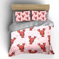 Lobster-Themed Three-Piece Dining Set Exquisite Three-Piece Bedding Set Gift For Kids And Adults EU Twin 135X200cm&set