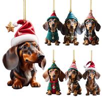 7PCS Funny Dog Christmas Tree Ornament  Little Dog Ornaments for Christmas Tree and Car Rearview Mirror 1