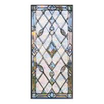 Stained Glass Window Film, Geometric Patterns Window Clings, Decorative Rainbow Static Glass Sticker, UV Block Heat Control Window Covering A