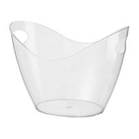 Ice Bucket for Beer Transparent Plastic Wine Cooler with Handle 4L/8L Capacity Heavy Duty Champagne Tub for Part 4L