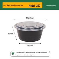 Eco-friendly Round Meal Box Thickened Plastic Container with High Lid for Takeaway or Dessert