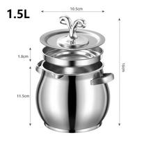 1,5/4L Nerūdijančio plieno buitinis aliejaus filtro puodas taukų koštuvas talpa talpykla ąsotis didelės talpos laikymo indas virtuvės gaminimo įrankis 1500ML