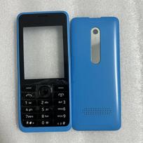 Pop Housing For Nokia 301 Dual SIM Card Mobile Phone Cover With English Keypad Replacement Parts Dual card Blue
