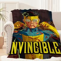 Comic Cool TV Superhero I-Invincible Blanket Plush Nap Sofa rug for Living Room Office Bedroom Birthday Home Travel Kid Gifts 75cmx90cm