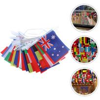 1 Set International Flag Banner Countries String Flag Banner Football Cup Decor Party Supplies Photo Backdrops Classroom Games (as the picture,21.00X14.00X0.05CM)