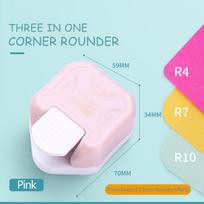 3-in-1 Corner Rounder Mini Corner Trimmer Punch R3/R4/R5/R7/R8/R10mm Round Corner DIY Paper Card Photo Planner Cutting Supplies rožinė