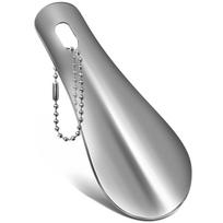 10cm Easy Carry Mini Black Shoehorn Metal Durable Stainless Steel Portable Fashion Key Ring Shoe Horns Accessories  Aid Tool sidabras