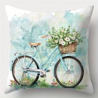 Floral Watering Can Birdhouse Bicycle Fence Pillows Polyester pillowcase,sofa decorative cushion cov Headboard Pillow 40x40cm