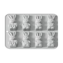 Creative Easter Bunny Silicone Cake Mold Easy Releases Mould for Baking Dessert and Parties Kitchen Bakewares pilka spalva
