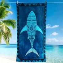 Exquisite Shark-Patterned Beach Towel for Summer Fun! Suitable for towels, bath towels, beach towels 35x75cm&1pc