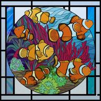 Custom size Window Film Stained Glass Films Frosted Privacy Static Cling Background Sticker Aquarium Ocean Poster Fish Tank Film (as the picture,30X30cm)