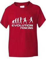 Evolution Of Fencing Sport Funny Kids Girls Boys T-shirt Tops Tees Unisex Birthday Gift Age 1-13 L