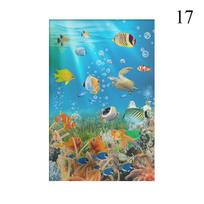 Sea Pattern World Glass Window Film Static Cling Frosted Sticker Children Room Bathroom Decor Privacy Stained Glass Film (as the picture,45x60cm)
