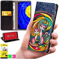 Etui Typu Portfel Do Motorola Moto G06 / G06 Power - Pokrowiec Bluemoon Nadruk + Szkło 9H