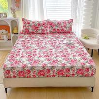 Raudonų gėlių rašto paklodžių komplektai Karalienės/Karaliaus dydžio sabanas cama matrimonial Reaktyviai margintos priglundančios paklodės Dvigulei lovai Single90x200x25cm1pc gray