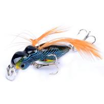 1 vnt. Ant Minnow žvejybos masalai, masalo kabliukai 3,2 cm/4,5 g plunksnų netikras masalas, kietas žvejybinis barškutis, 3D akis 5 orange