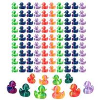 100 vnt. 3D spausdintų mini ančiukų figūrėlių, realistiško dizaino, „pasidaryk pats“ amatų, mini ančiuko figūrėlė, pasakų sodo dekoracija 100pcs blue
