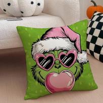 Filmas The G-Grinch C-Kalėdos Pagalvės užvalkalas Antialerginis pagalvės užvalkalas Nuo dulkių erkučių Nematomas užtrauktukas Šilkinis trumpas pliušas Sofos pagalvės užvalkalas 12x12Inch