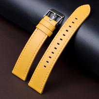 20mm 22mm Odiniai laikrodžio dirželiai Huawei gt2 gt3 Laikrodžio apyrankė su greitu atsegimu Smart Watchband Vyrams Moterims Laikrodžio Aksesuarai 20mm&Silver Clasp geltona