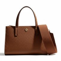 Tory Burch Adjustable Detachable Shoulder Strap Pebble Leather Tote Bag Women tote Brown 160637-908 Basic Set (Bag+Dust Bag)