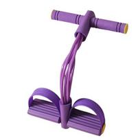 6 vamzdelių pedalinė pasipriešinimo juosta, daugiafunkcinė įtempimo virvė, elastingas jogos pedalinis traukiklis, kūno tempimo treniruoklis, namų sporto salės treniruočių įranga violetinė