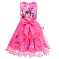 82996 Girls Kpop Demon Hunters Print Bow Mesh Princess Dress 100cm rožinė raudona spalva