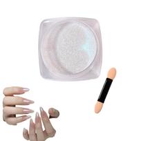 Aurora Nail Powder DIY Nail Powder White Solid Nail Mirror Powder Fine Particles Nail Salon Home Use Personal Use Nail Art Shop Use Glitter Nail Art balta