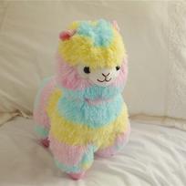 25cm Colorful Alpaca Plush Toy Cute Soft Cotton Stuffed Animal Doll Baby Sleeping Mate Home Decor Gift įvairiaspalvis