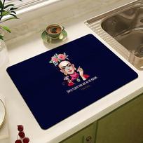 Karštos meno F-Frida K-Kahlo grindų kilimėlis Diatominės žemės grindų kilimėlis Greitai džiūstantis Atsparus kvapams Neslystantis Vonios virtuvės kilimėlis 40cm x 60cm