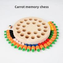 Mushroom Carrot Memory Chess Wooden Educational Board Game For Kids And Family Carrot