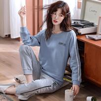 Aifen Teng Women's Pure Cotton Long Sleeve Pajama Set - Spring/Autumn Casual Style M for 80–100 kg