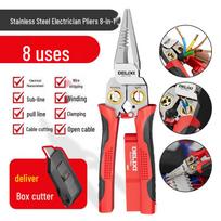 DELIXI 8-in-1 daugiafunkcinės elektrikų replės Stainless Steel