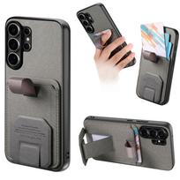 Prabangus apyrankės laikiklis Kortelės lizdas Telefono dėklas Samsung S26 Ultra S25 Plus S24 A36 A56 A17 A07 Stovas Reguliuojamas Anti-drop dangtelis Galaxy S22 5G pilka spalva